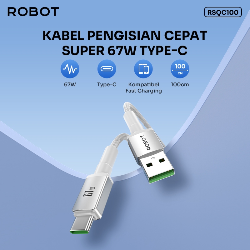 Robot Kabel Data RSQC100 Fast Charging 67W 1M - Gambar 2