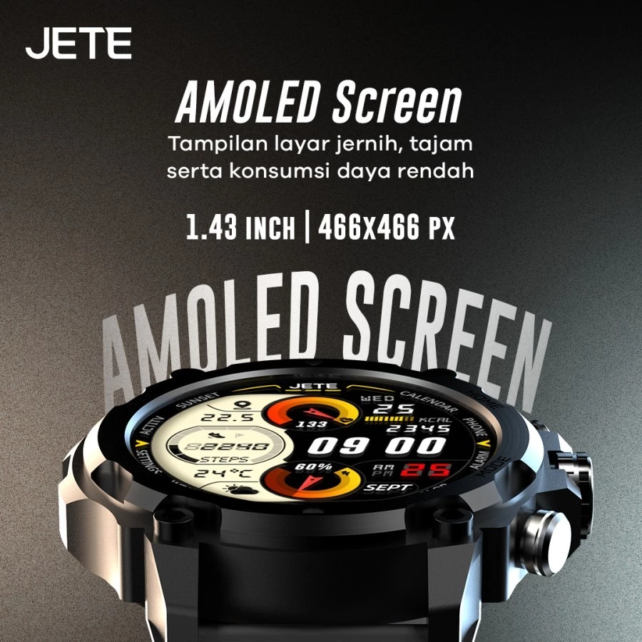 Smartwatch JETE VOLT with GPS Built in Amoled Display Waterproof - Altimeter & Barometer Features - Garansi Resmi 2 Tahun - Gambar 4