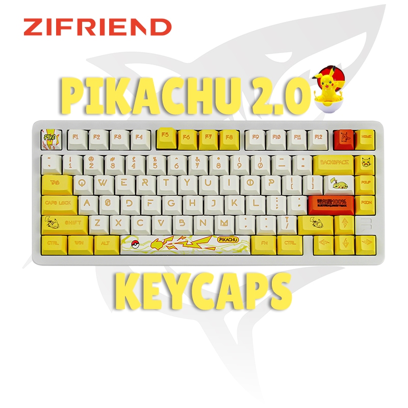 Zifriend Pikachu 124 Keys Keycaps Dye-sublimated Keycap Cherry Profile ...