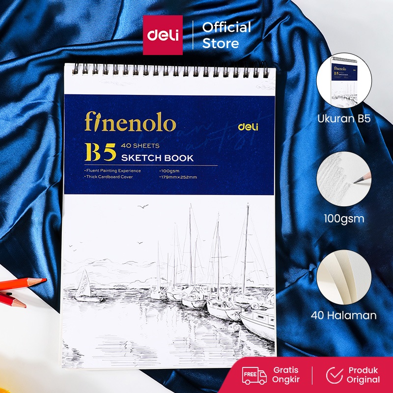 Deli Sketch Book / Buku Gambar Sketsa A4 160GSM 60 Lembar EC27X