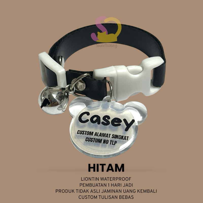 KALUNG KUCING CUSTOM NAMA/KALUNG KUCING FREE NAMA/KALUNG KUCING LIONTIN BEAR - Gambar 2