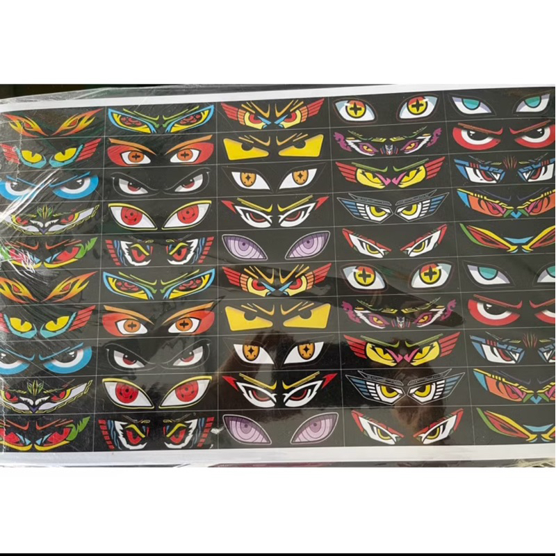 50PC(1 Lembar) Sticker Mata Viral Permanen Dan Sablon