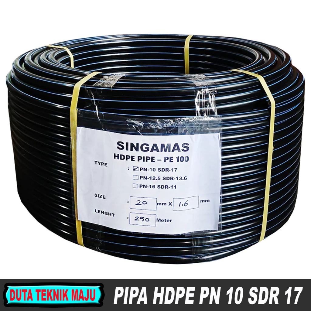 Pipa PE 1/2" 20 mm Pipa HDPE Pipa PDAM Selang PE 1/2 inch Pipa Hitam Selang Air Per Meter