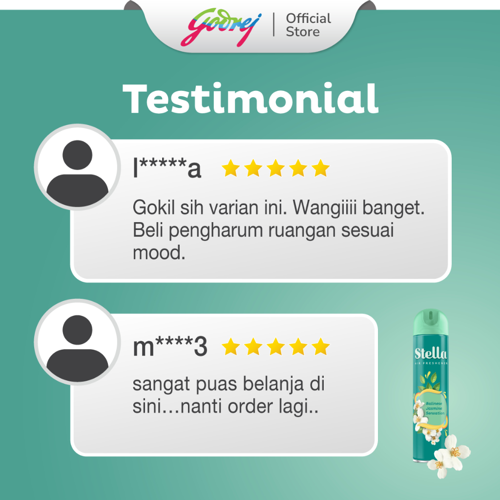 Stella Aerosol Air Freshener Balinese Jasmine Sensation 175ml - Pengharum Ruangan Semprot - Gambar 4