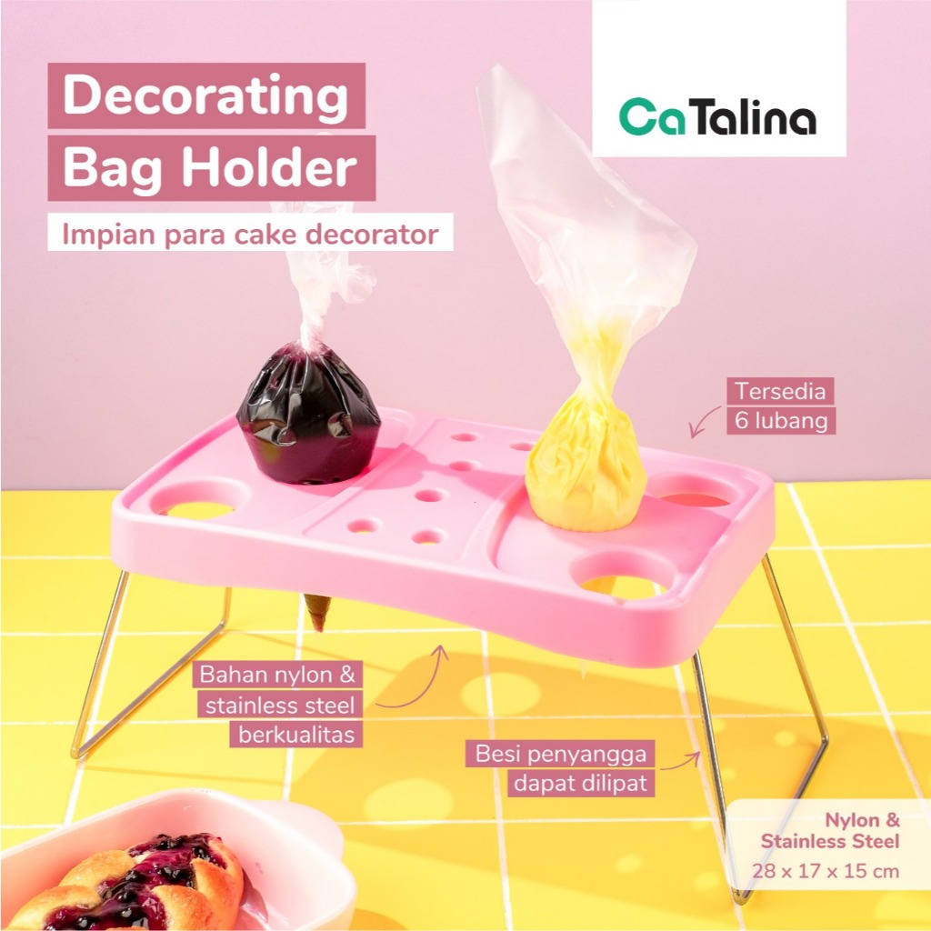 Meja Dekorasi Kue Cake Decorating Bag holder Pipping Bag Holder Alat buat Kue - Gambar 2