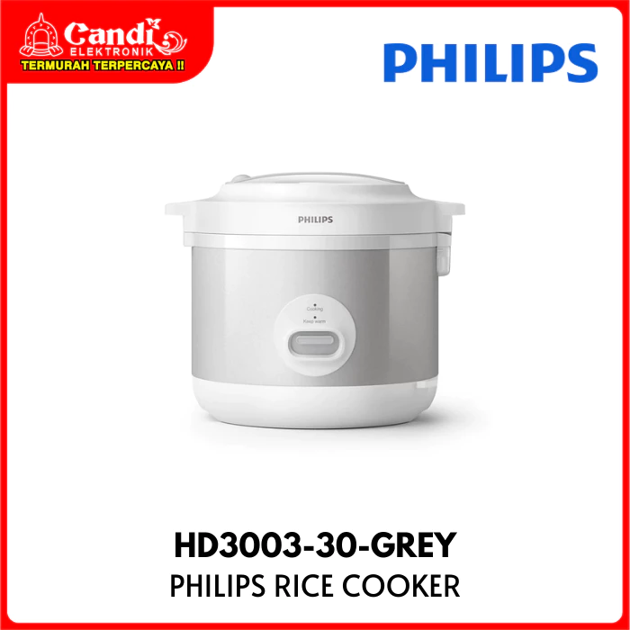 PHILIPS Rice Cooker Penanak Nasi Kapasitas 1,8 Liter HD3003-30-GREY