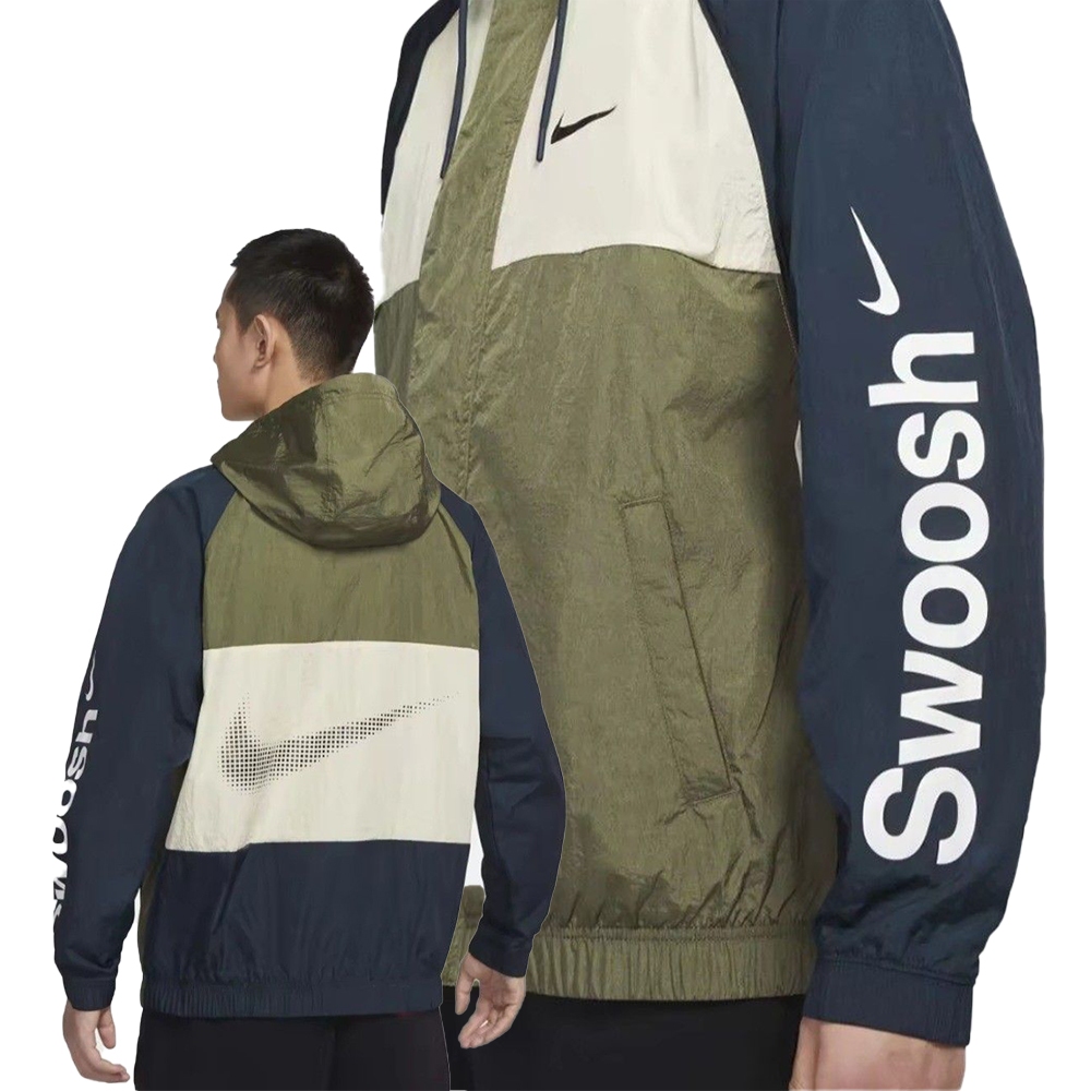 Men's woven hooded jacket nike sportswear swoosh cheap
