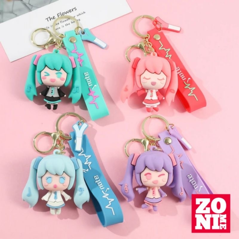 GANTUNGAN Zonime Keychain Hatsune Miku Character Keychain Women's Bag ...