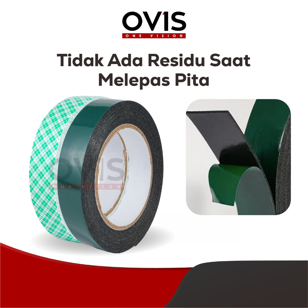 Double Foam Tape Busa Eva Isolasi Selotip Bolak Balik Ovis 12 mm 24 mm 5 Meter - Gambar 2