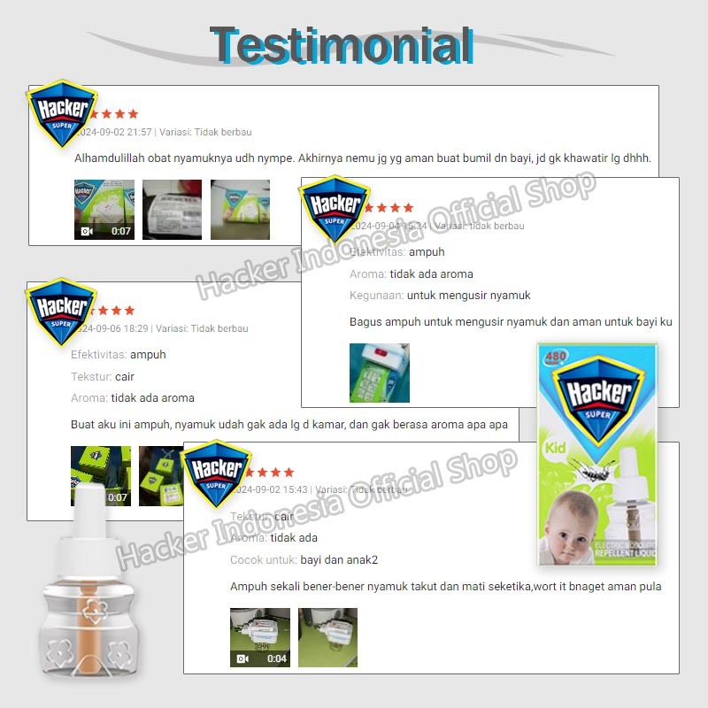 ( Alat+Refil )Hacker Nyamuk Bayi Obat Nyamuk Elektrik Liquid Set -Aman Untuk Bayi, Ibu Hamil - Gambar 3