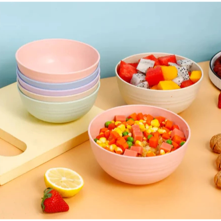 Dreamyhouse 4pc Wheat Straw Bowl 15cm Set - Gambar 3
