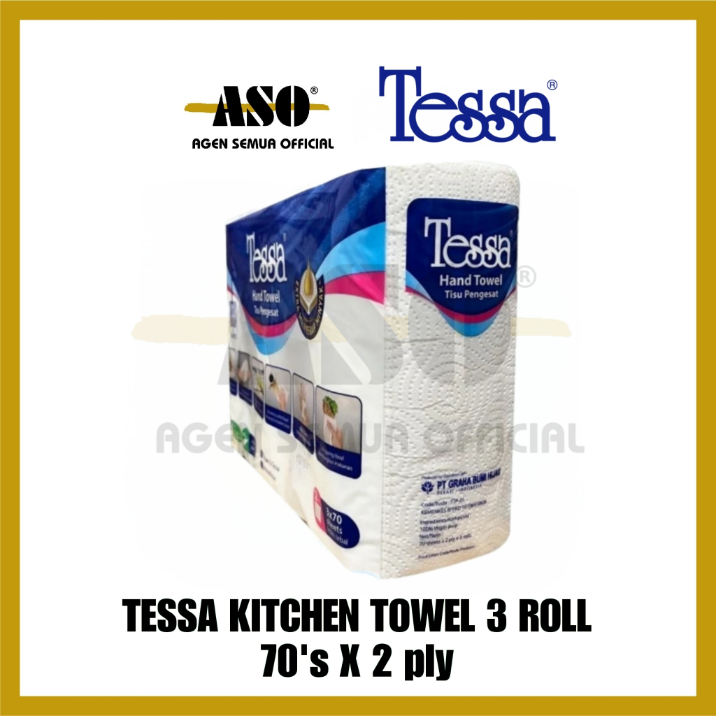 Tisu Tissue TESSA tissue dapur kitchen towel 3 roll 70 s - Extra Serap Minyak PROMON!!! - Gambar 2