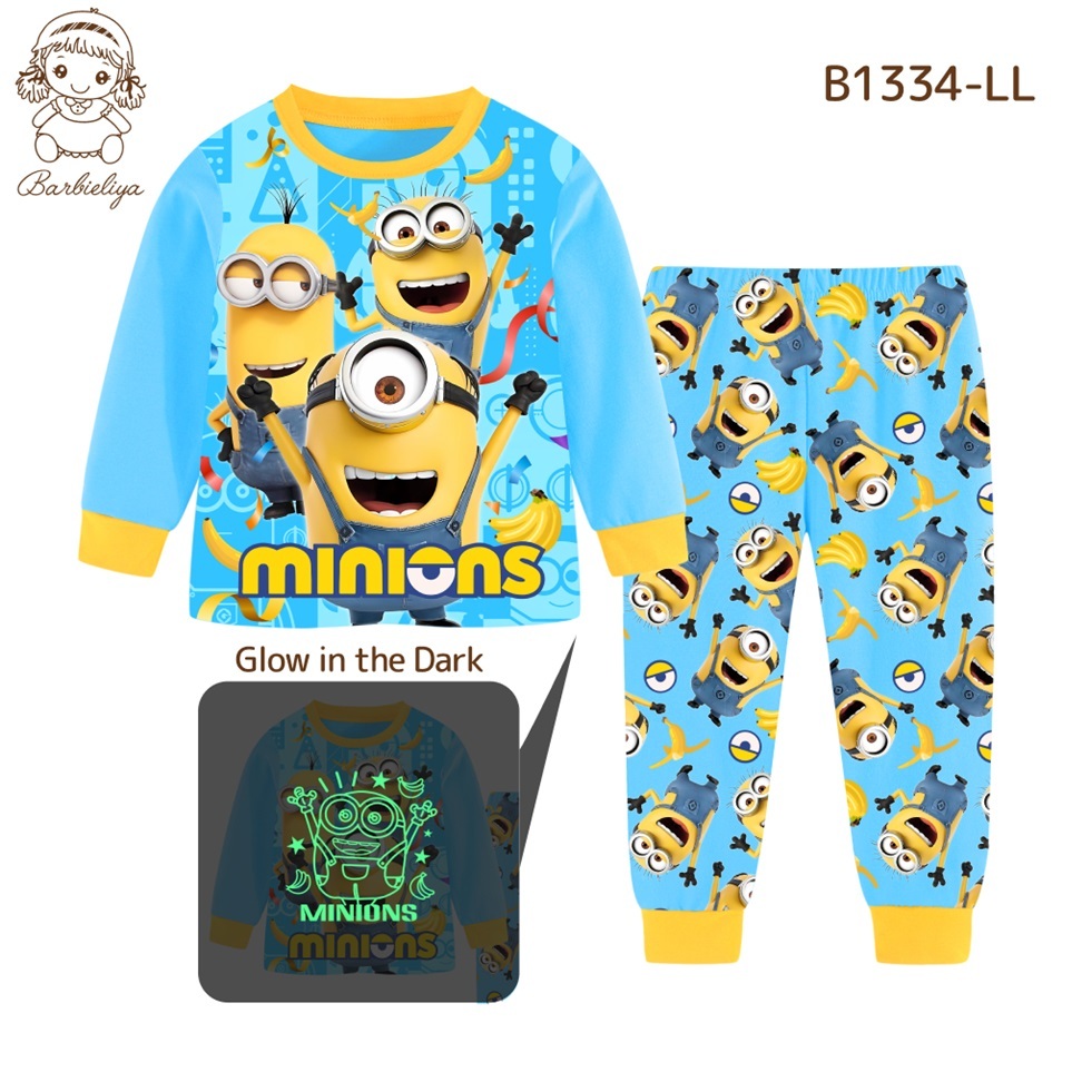 Glow In The Dark Minions Children's Character Sleepwear Pajamas B1334LL
