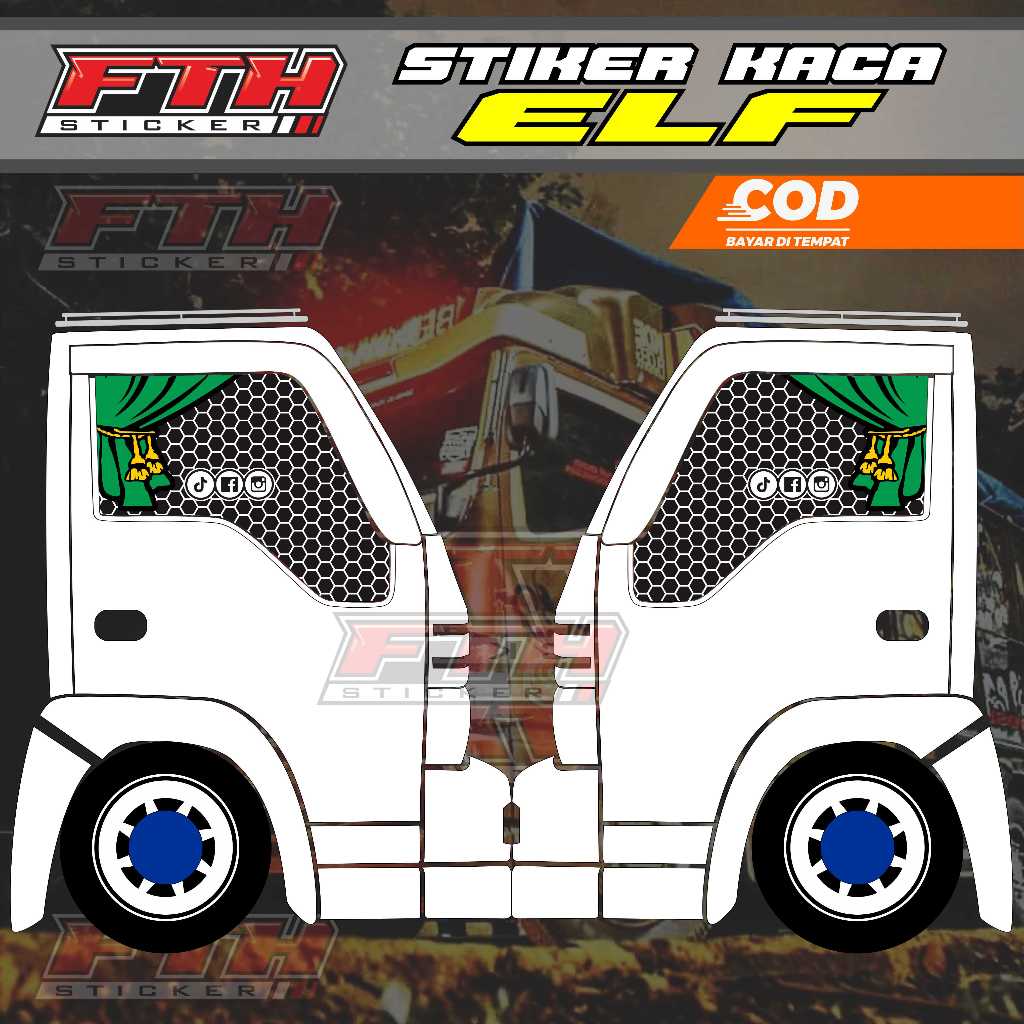 Isuzu Elf Macan Truck Window Sticker - Luffy One Piece - One Way See ...