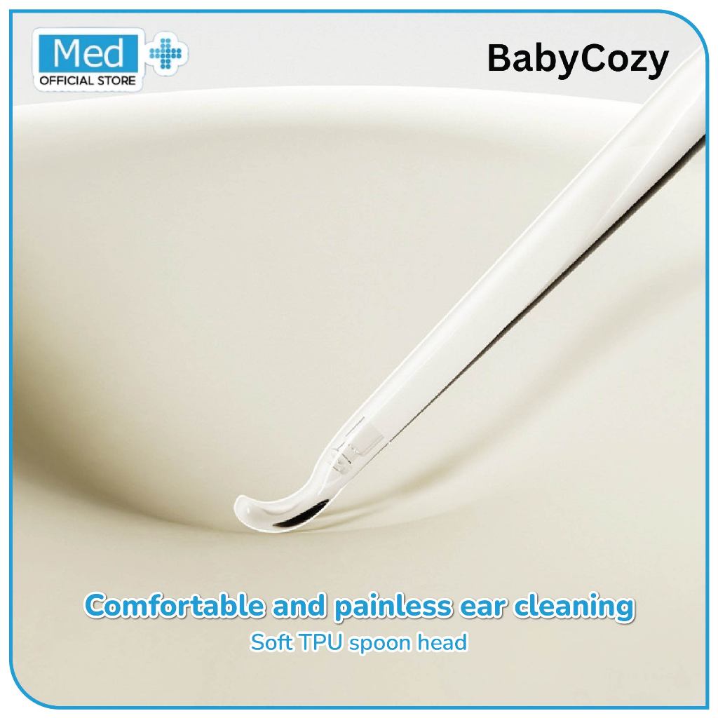 Med+ BabyCozy Korek Kuping LED Pembersih Telinga Bayi Silikon Korek Upil Rechargeable Ear pick Earpick Nose Tweezer - Gambar 3