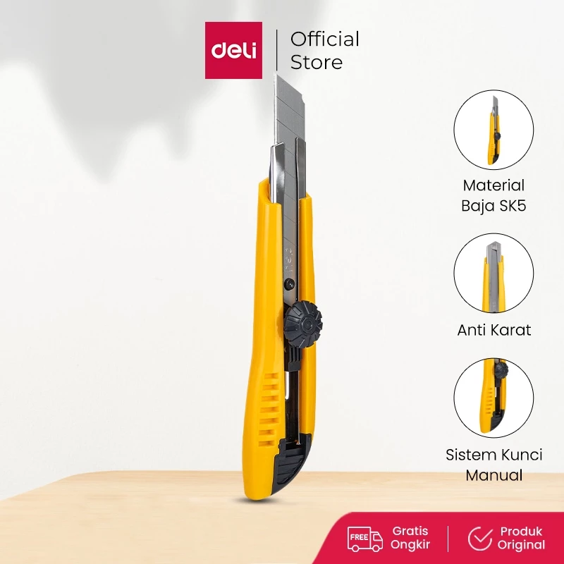 Deli Cutter dengan pisau baja SK5 sistem kunci manual untuk penggunaan yang aman E2043