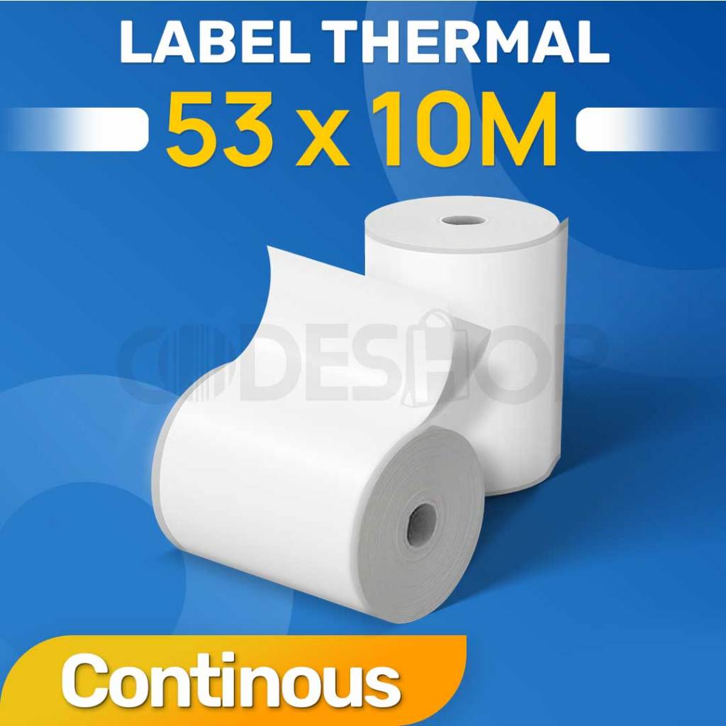 Thermal Label 53 x 10 M Continuous 53mm x 10 meters | Shopee Singapore