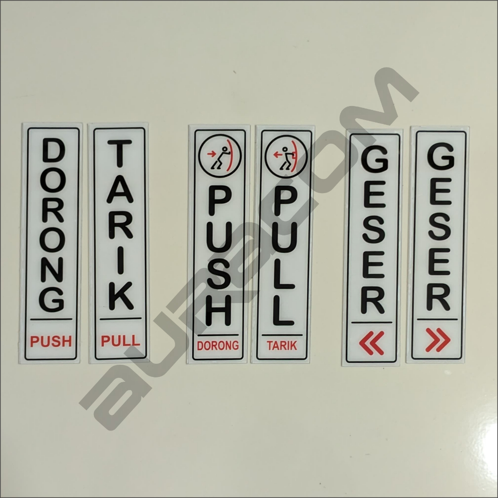Waterproof Sticker for PULLING, PUSH, GPS, PUSH, PULL, plastic material ...