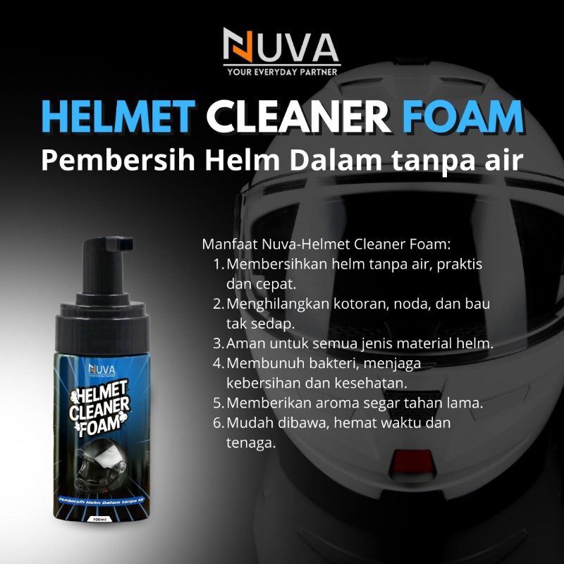 NUVA - HELMET CLEANER FOAM Pembersih Helm Tanpa Air - Gambar 2