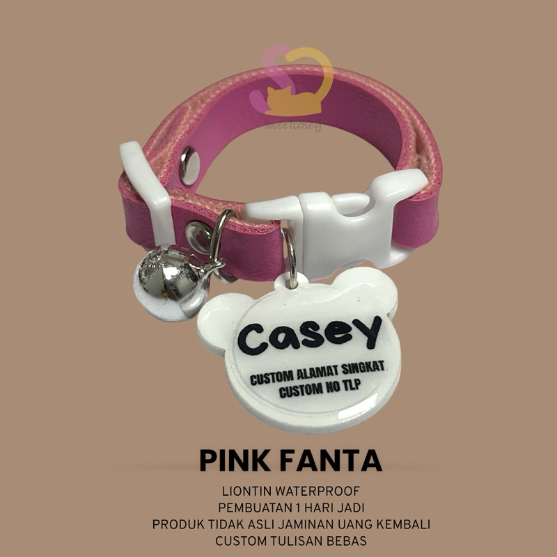 KALUNG KUCING CUSTOM NAMA/KALUNG KUCING FREE NAMA/KALUNG KUCING LIONTIN BEAR - Gambar 3