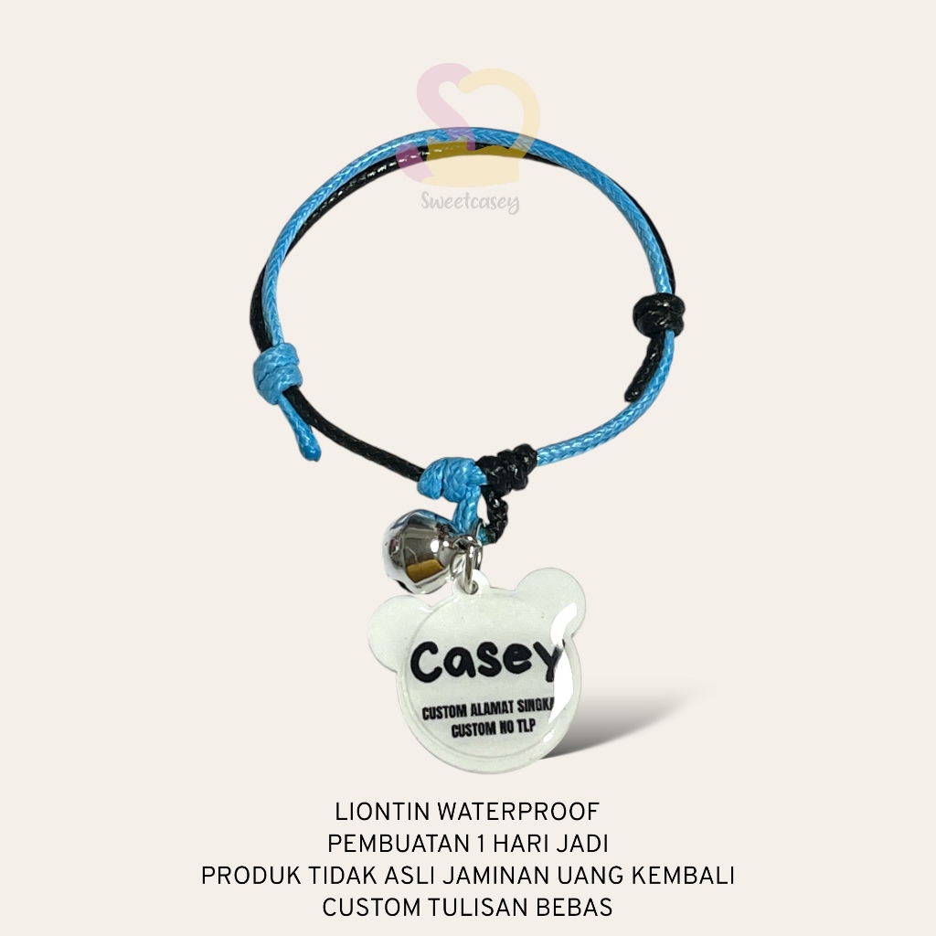 KALUNG KUCING CUSTOM NAMA WATERPROOF/POPOY CAT NECKLACE/KALUNG KUCING FREE NAMA