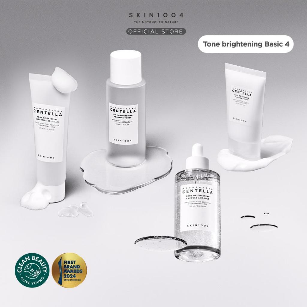 SKIN1004 Brightening Routine 4pcs Set (Tone Brightening Capsule Ampoule 100ml + Boosting Toner 210ml + Cleansing Gel Foam 125ml + Capsule Cream 75ml) - Gambar 2