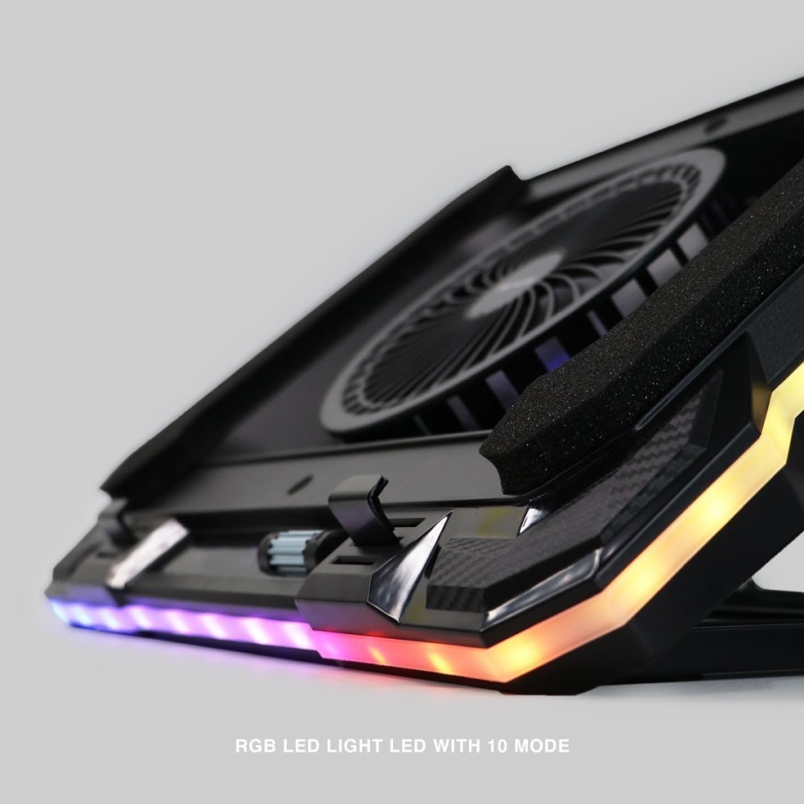Rexus B300 / B-300 Breeze Max Cooling Pad RGB With Phone Holder - Gambar 3