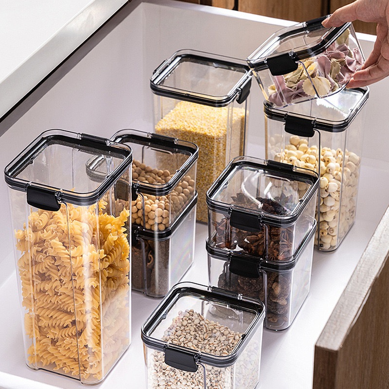 PUSAT17 TOPLES PENYIMPANAN SERBAGUNA MOTIF GARIS TOPLES KOTAK SIMPAN BUMBU SNACK KEDAP UDARA BPA FREE KONTAINER TEMPAT WADAH MAKANAN BUMBU DAPUR JAR BENING TOPLES BENING KUE KERUPUK - Gambar 3