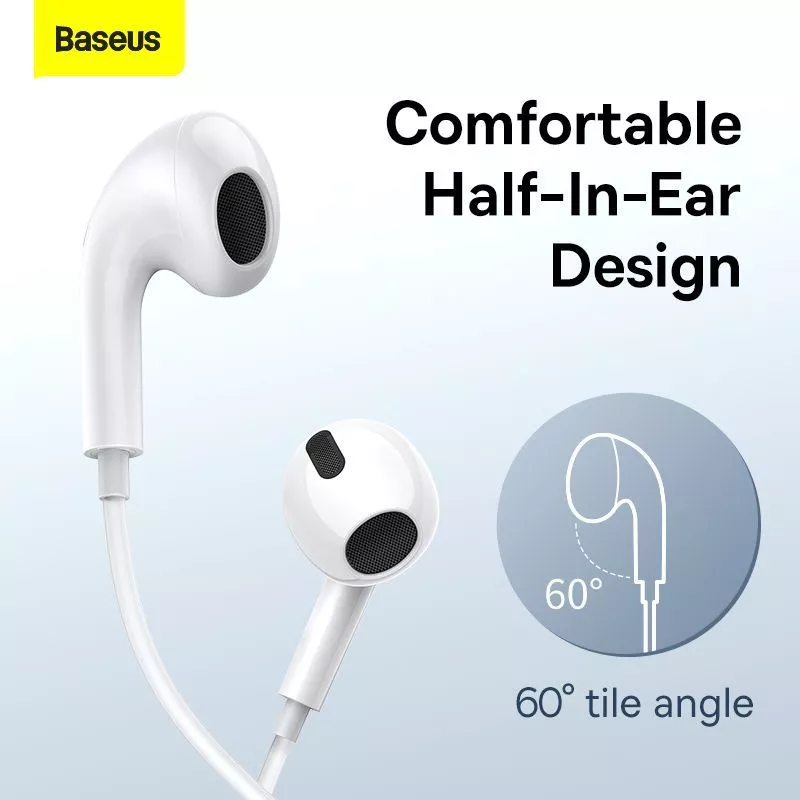 Baseus Headset Kabel Encok Type-C Lateral In-ear Wired Earphone C17/H17 White - Gambar 4