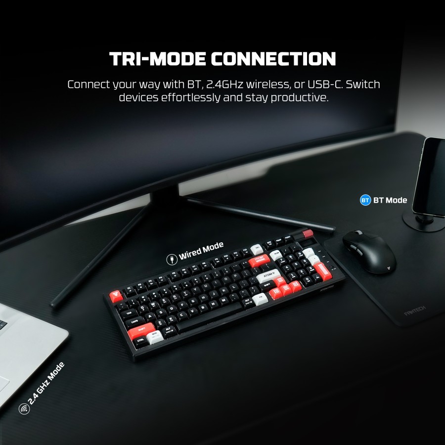 Fantech Atom Pro 97 / Atom Pro97 / MK918 Wireless Keyboard Mechanical Gaming With LED Screen - Gambar 3