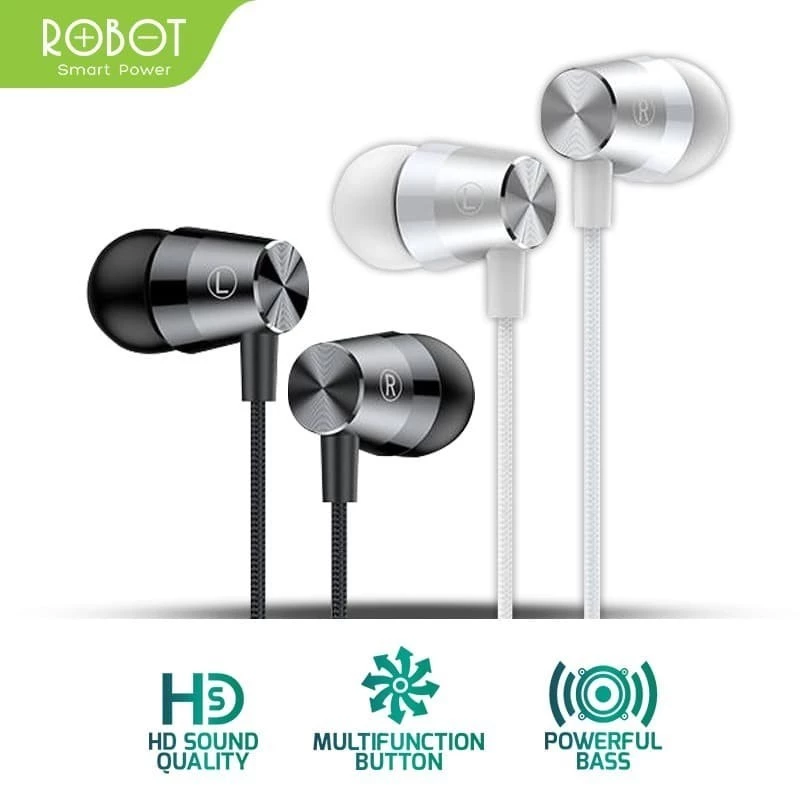 ROBOT RE101S Earphone Subwoofer Bass Metal / Handsfree