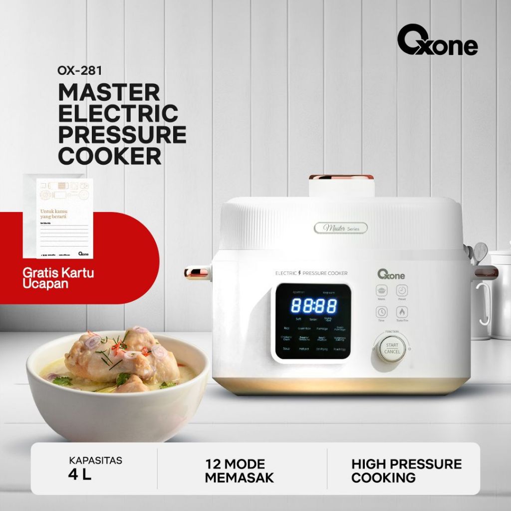 Oxone OX281 Master Electric Pressure Cooker / Presto Elektrik / Multifungsi / MPASI bayi