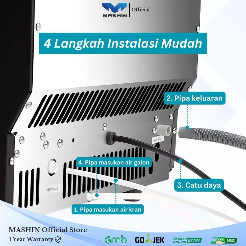 Mashin - Ice Maker Kapasitas 150kg/24jam Mesin Pembuat Es Batu Kristal Ice Cube Machine 40-150kg/day - Gambar 4