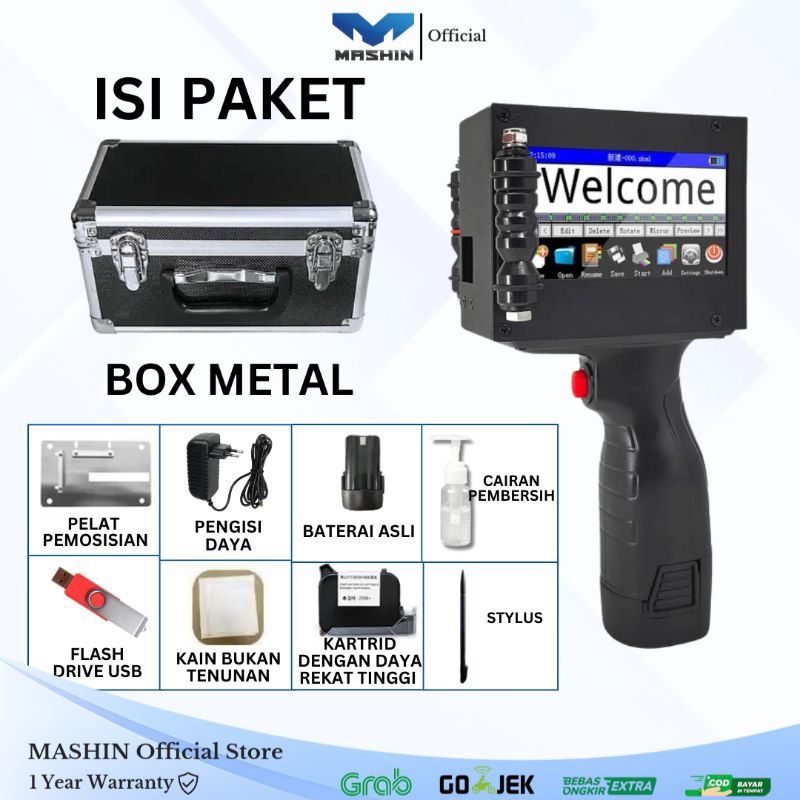 Mashin - Mesin Handheld Inkjet Printer Logo Expired Date dan Barcode Portable - Gambar 2
