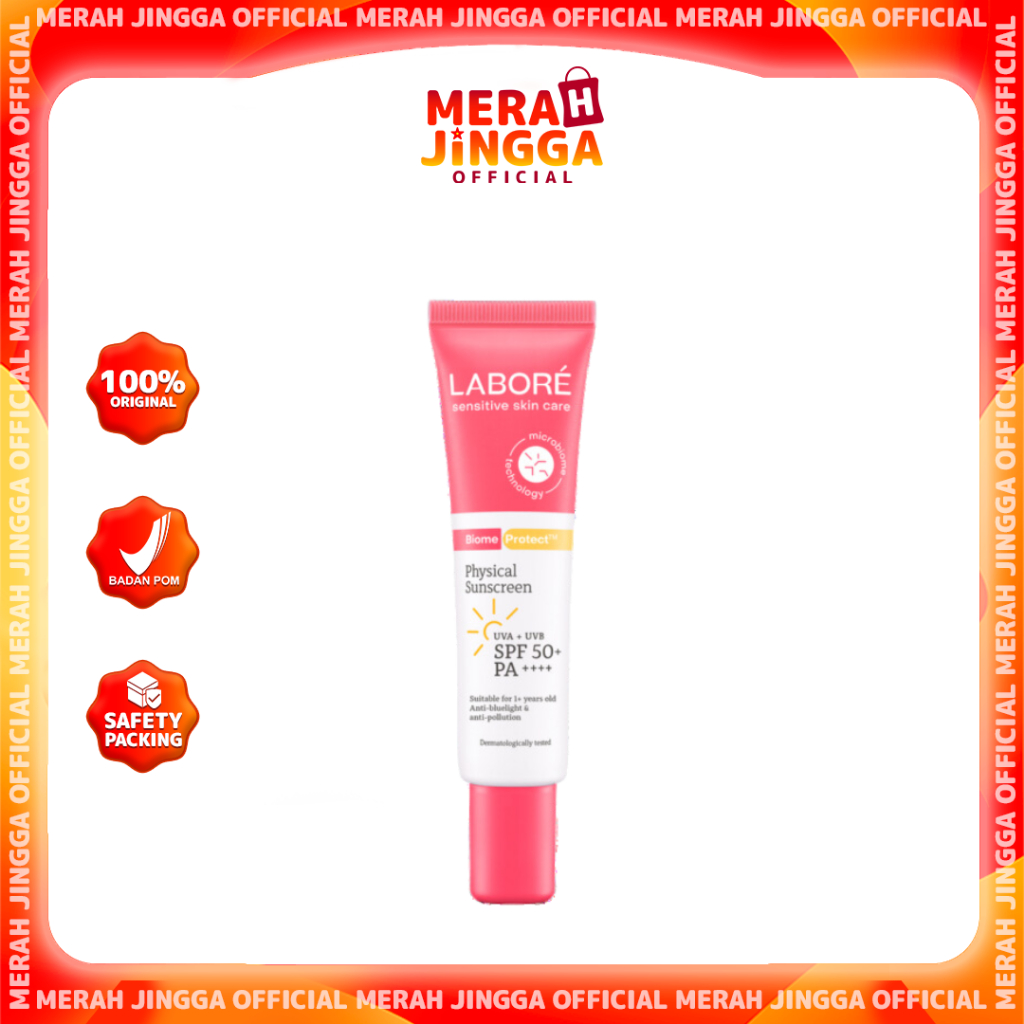 LABORE Sensitive Skin Care BiomeProtect Physical Sunscreen SPF 50 PA+++ / Merah Jingga Official