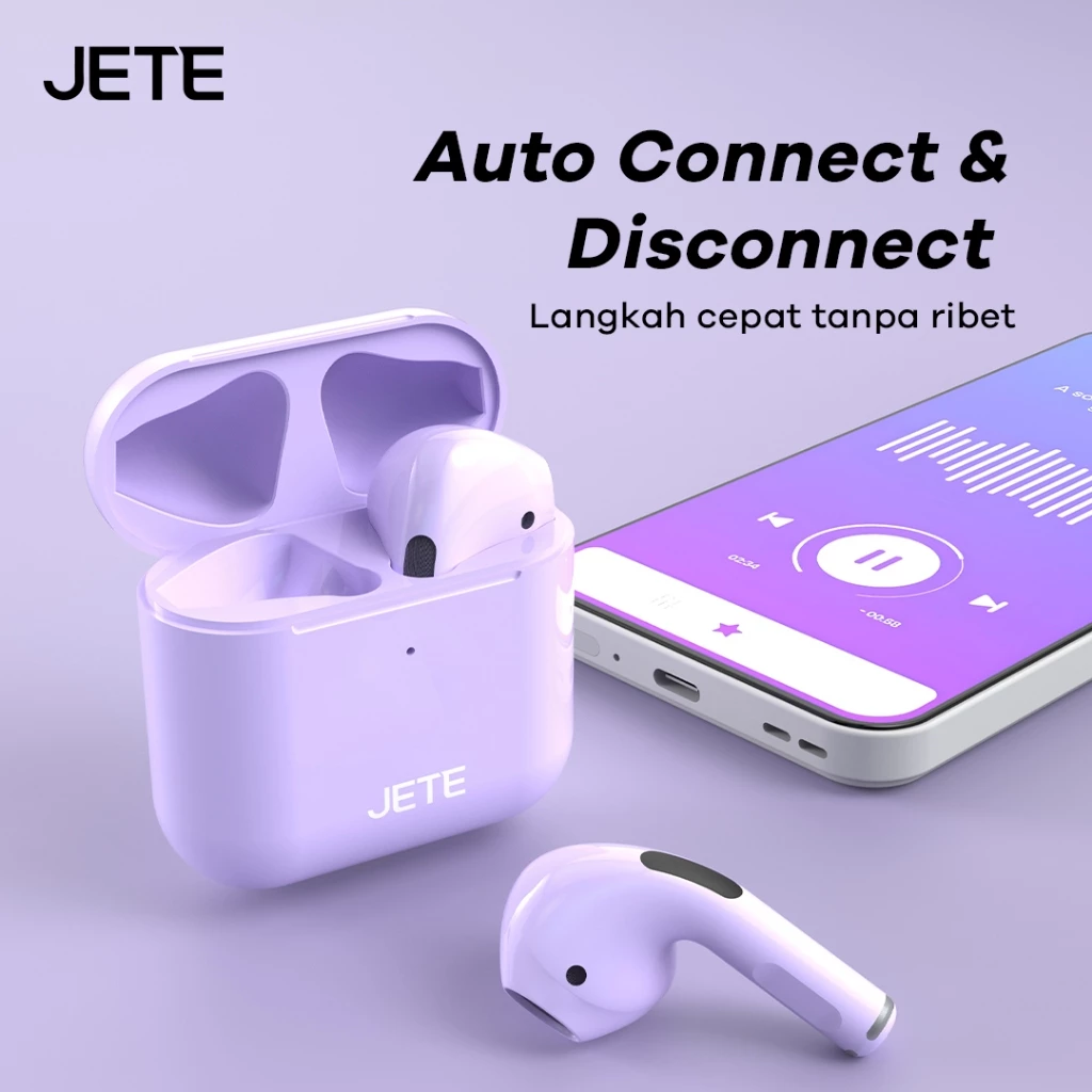 JETE CE2 TWS Earbuds Headset Bluetooth IPX5 - Earbuds - Headset - Garansi 2 Tahun - Gambar 4