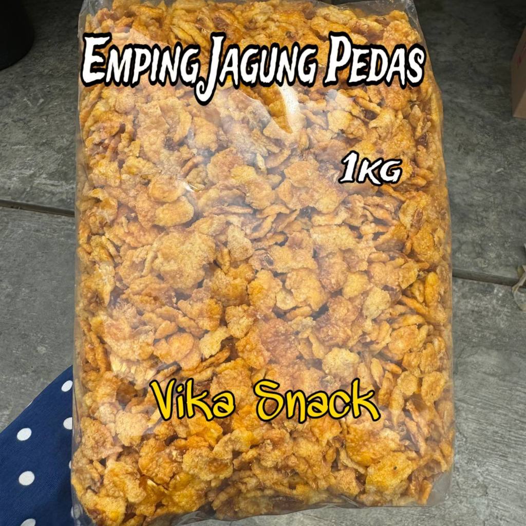 Emping Corn 1KG Kilo Sweet Spicy Flavor / Geprek Corn Emping Corn Snack ...