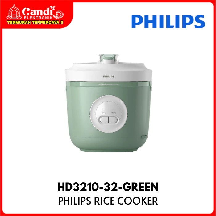 PHILIPS Rice Cooker Penanak Nasi Kapasitas 1,8 Liter Fresh Defense HD3210-32-GREEN