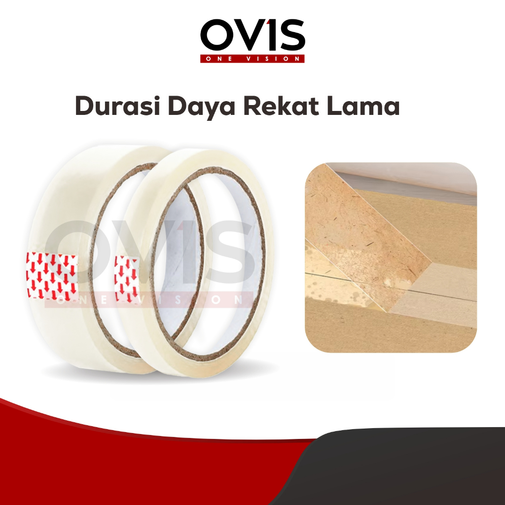 Lakban Isolasi OPP Bening 12mm 24mm 72 Yard - Gambar 2