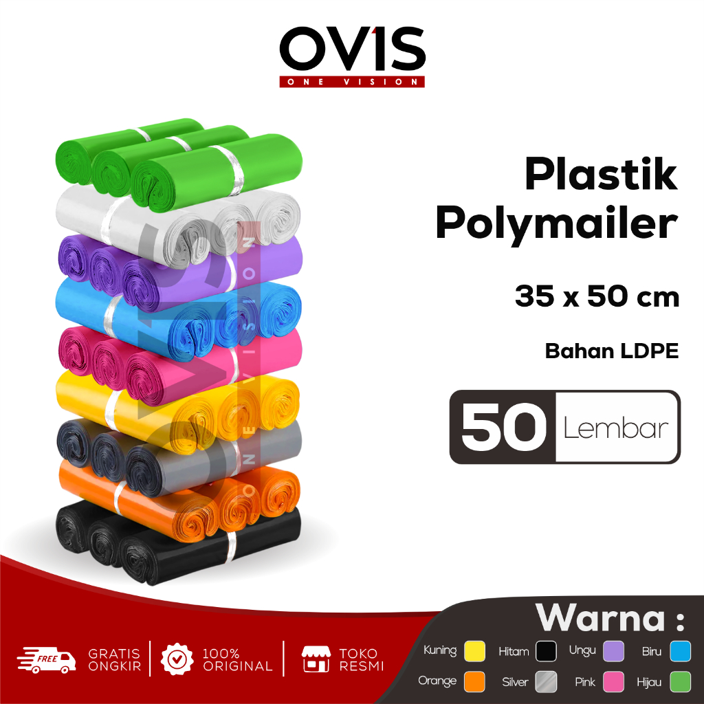 Plastik Polymailer 35X50 CM Packing Online LDPE 50 Pcs