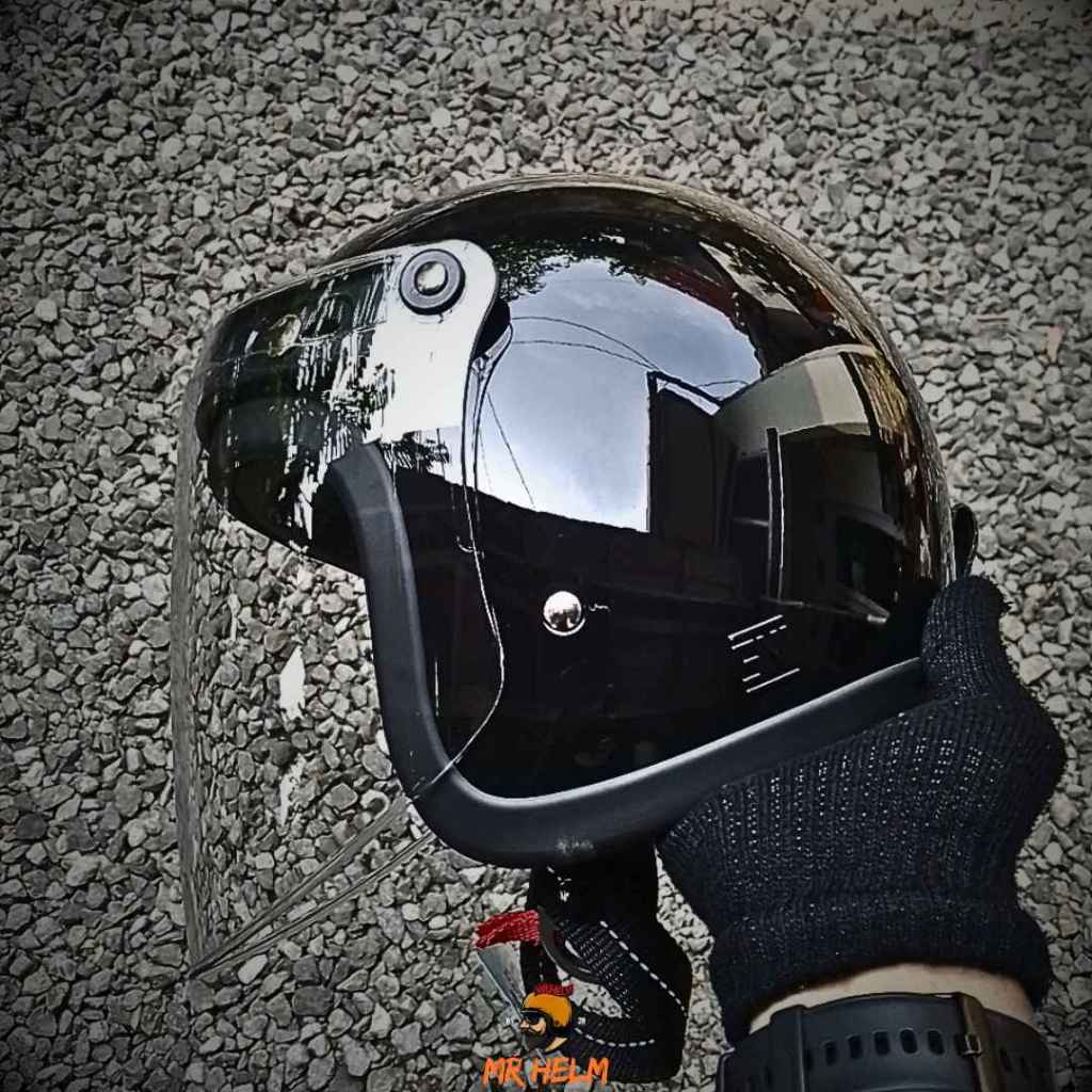 LUBRO TX500 SLIMHEAD RETRO HELMET WITH ORIGINAL PREMIUM SNAIL VISOR (MR ...