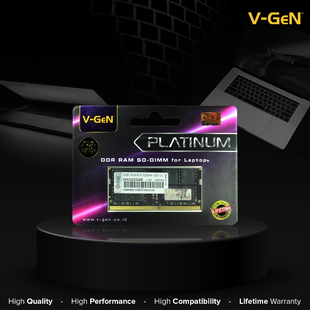 RAM Laptop DDR4 4GB 8GB 16GB 32GB SODIMM PC-19200 21300 25600 2133MHz 2400MHz 2666MHz 3200MHz V-GeN