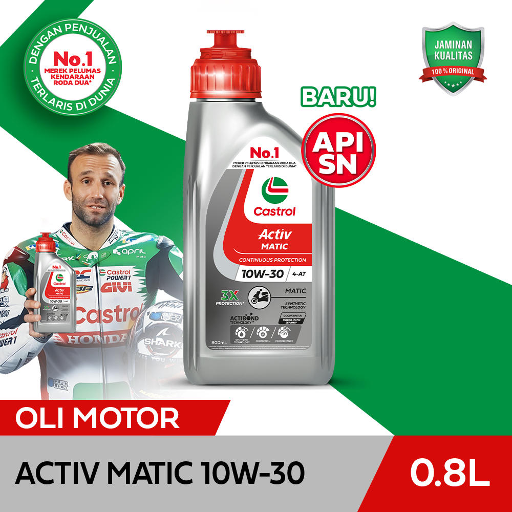 Oli Mesin Motor Castrol ACTIV Matic 10W-30 (0.8L)