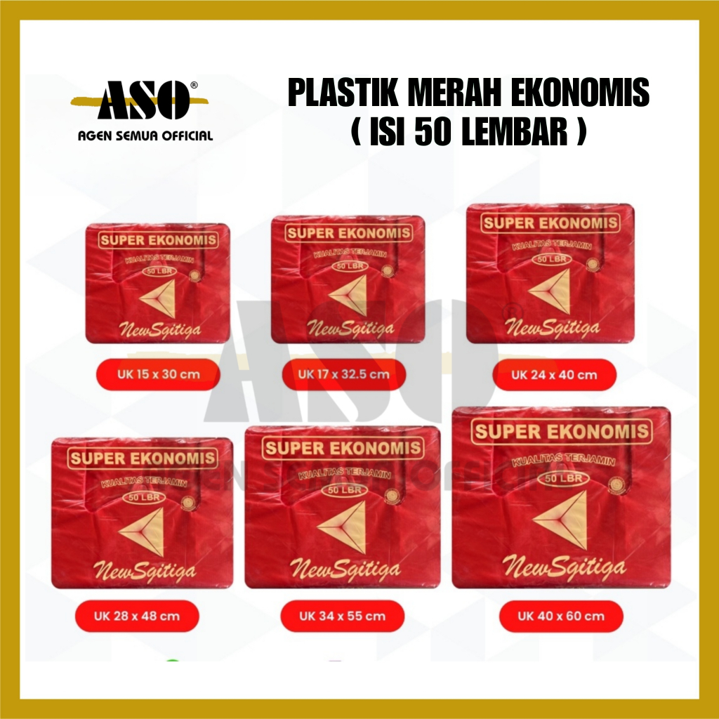KANTONG PLASTIK SEGITIGA EKONOMIS HITAM MERAH PUTIH SUSU UK. 15 - 40 KUALITAS LOCO [ Isi 50 ] PROMO !!! - Gambar 3