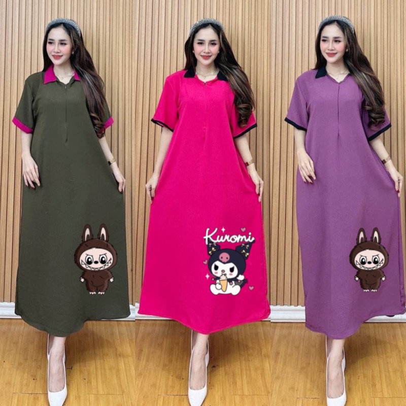 Mg - Labubu Kuromi Crinkel Daster with Contemporary Viral Characters ...