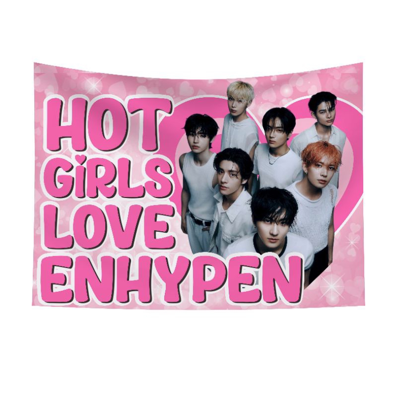 Enhypen Members Hot Girls Flag Tapestry, Enhypen Concert Banner