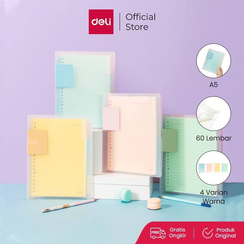 Deli Buku Vivid Lose Leaf Binder A5/B5 60 Halaman Warna Pastel QHA560 QHB560