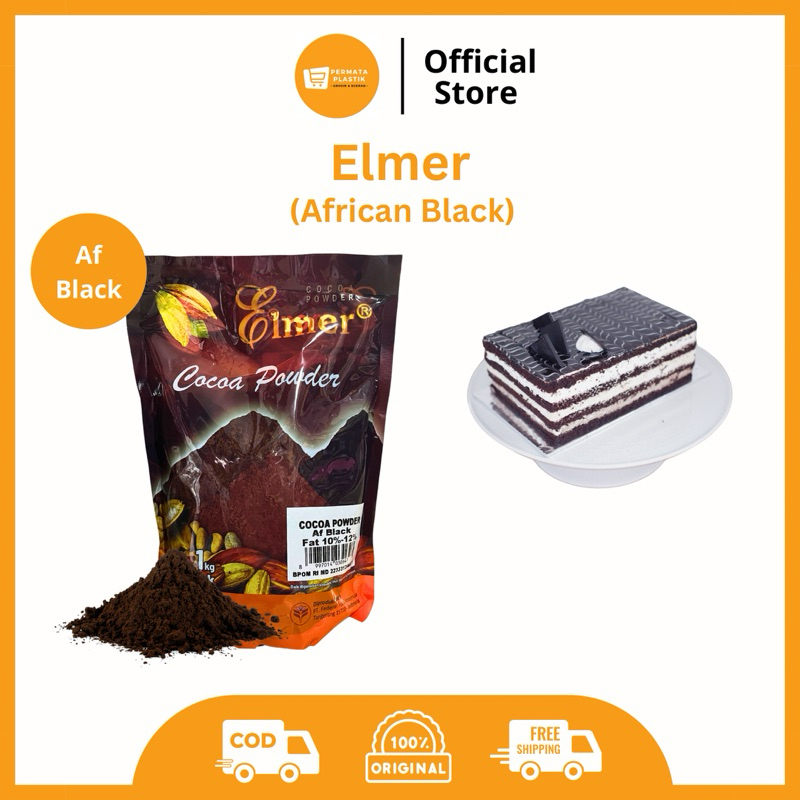 HITAM Elmer African Black Chocolate Powder Black Cocoa Powder (REPACK ...