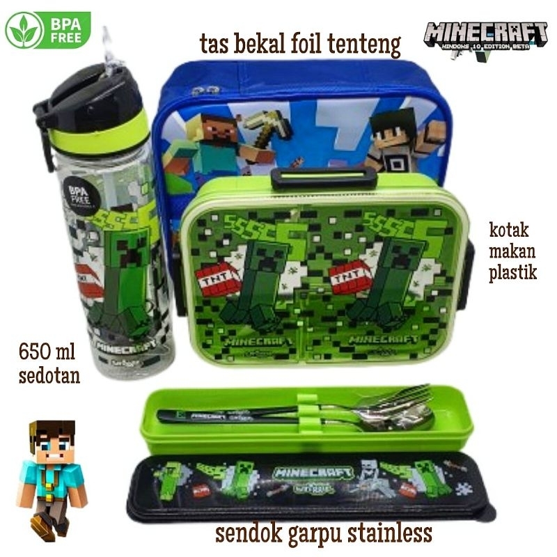 Minecraft spoon lunch box set | Shopee Singapore