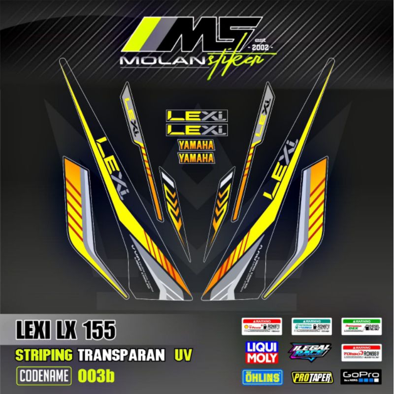 Decal Sticker Striping Variation Transparent Uv LEXI LX 155 All New ...